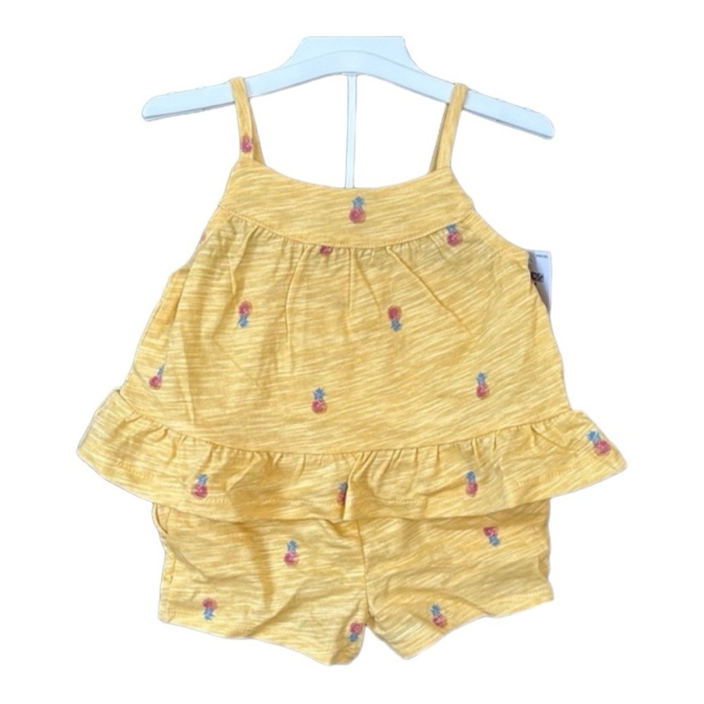 OshKosh B'Gosh Baby Girl's Yellow Pineapple Ruffle Top & Bottom Matching…